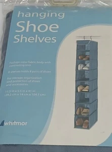 Whitmor Hanging Shoe 8 Shelves Blue NEW - Bild 1 von 4