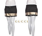 GUCCI ~ Black  mini denim skirt with gold details ~ sz: S / M ; 42 ~ AUTHENTIC