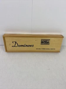 Happy Kingdom Double Nine Dominoes in Wooden Box Complete Set - Picture 1 of 2