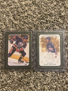 2008/09 UD Masterpieces Mark Messier Green jersey 2 card