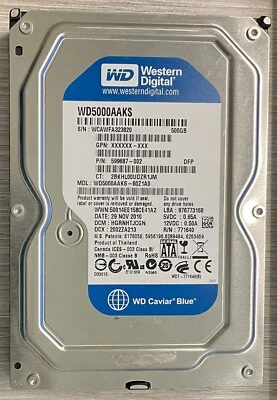 Hard Disk Western Digital 500GB SATA 3.5" WD5000AAKS usato, in ottime condizioni - Immagine 1 di 4