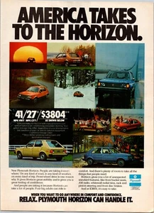 Anuncio impreso 1978 Plymouth Horizon tracción delantera Econobox Chrysler plataforma L 8 x 11 - Imagen 1 de 1