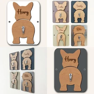 Pembroke Welsh Corgi Dog Lead Holder Leash Hook Any Colour Personalised Gift - Picture 1 of 9