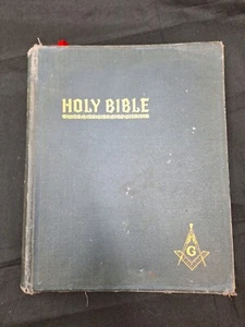 Giant Holy Bible Red Letter Masonic Edition Cyclopedic Indexed Hertel VTG 1951 - Picture 1 of 19