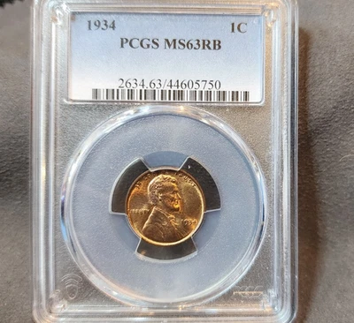 1934 Lincoln Cent : PCGS MS63RB - Image 1 of 4