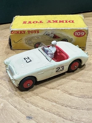 dinky toys meccano AUSTIN HEALEY 100 SPORT 109 BLANCO original en caja y pintura Foto 1 de 4