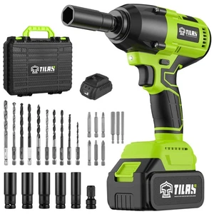21V Cordless Power Impact Wrench 516Ft-lbs(700N.m) High Torque 1/2 inch 4.0Ah... - Bild 1 von 7