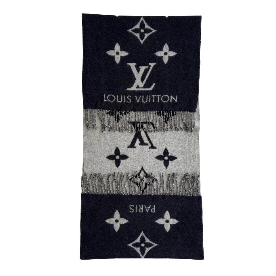 Bufanda de cachemir con monograma gris/negro de Louis Vuitton Foto 1 de 4