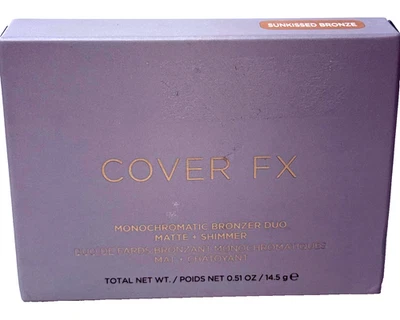 COVER FX Bronzer Duo Sunkissed Bronze – Matte & Shimmer Finish, 0.51 oz - Image 1 of 4