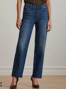 Lauren Ralph Lauren Women High Rise Relaxed Ankle Jeans Size 10 Harvest Wash - Picture 1 of 5