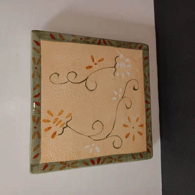 Azulejo Stonemite Trivet Toscana Spice. Pinceles pintados a mano por KIC. Foto 1 de 3