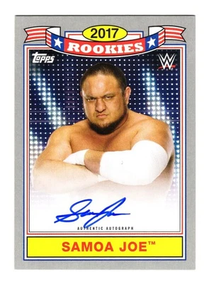 Samoa Joe 2018 Topps Heritage WWE 2017 Rookies Silver Border Parallel Auto 08/25 - Image 1 of 2