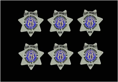 6 insignias bordadas 3,5x3,5 coser en negro/plateado Foto 1 de 2