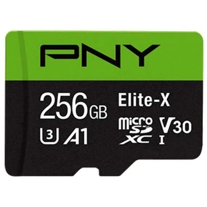 PNY Technologies 256GB Elite-X microSDXC Class 10 UHS-I U3 Flash Memory Card - Picture 1 of 7