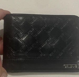 Tumi Double Billfold Geldbörse - Münzbörse schwarz Leder - 4 Kreditkartenfächer 4X3,5 - Bild 1 von 12
