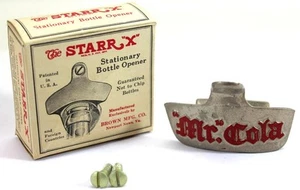 Vintage Mr. Cola Starr X Wall Mount Bottle Opener w/ Original Box & Screws - Picture 1 of 4