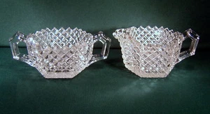 Westmoreland English Hobnail ~ Crystal Sugar & Creamer - Picture 1 of 12