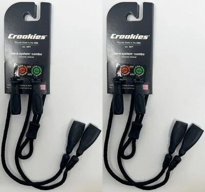 Croakies Terra System Combo Eyewear Retainer, XL/XXL - Black (2-Pack)