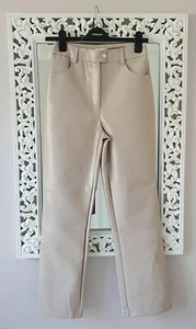 Topshop Pale Grey Pink Vinyl Trousers w/ Pockets, UK Size 8 New - Picture 1 of 5