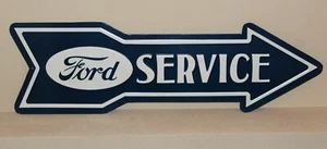 Genuine Ford Parts Service 27" x 8.5" Embossed Metal Arrow Sign - Picture 1 of 6