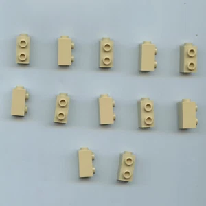 LEGO x 12 Tan Brick, Modified 1 x 1 x 1 2/3 with Studs on Side - Picture 1 of 1
