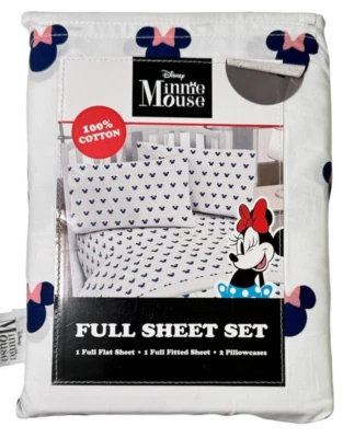 NIP Disney Minnie Mouse FULL Full Sheet Set 4 PCS 100% Cotton Kids Mickey - Image 1 of 4
