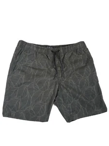 Mens Chino Shorts Size Large Trilogy Sportswear Black Tropical Leaves Stretch - Picture 1 of 12