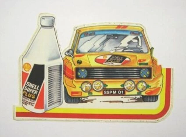 Old sticker vintage CAR RALLY SHELL MOTOR OIL (inch 5,90 x 3,90) - Image 1 of 1