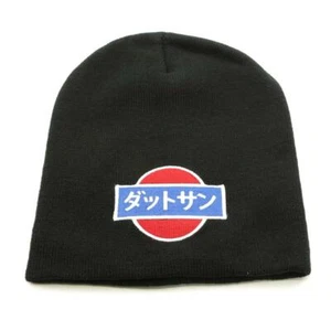 BEANIE DATSUN BLACK SKULL CAP - KANJI Logo 510 610 620 180Z 240Z ONE SIZE - Picture 1 of 6