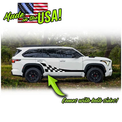 SIde Checker Flag Racing Stripes FITS TRD & Base  2023 & up Toyota Sequoia - Image 1 of 2