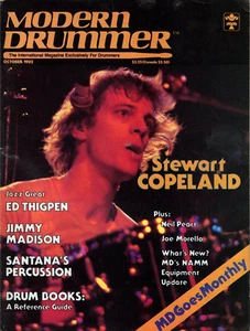 Modern Drummer Magazine October 1982 Stewart Copeland Police Neil Peart Joe More - Bild 1 von 2