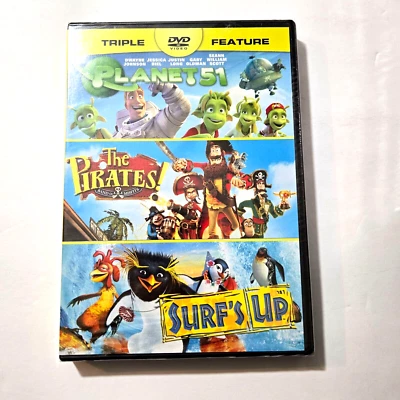Planet 51 / The Pirates Band of Misfits / Surfs Up DVD 2014 WS Animated - Image 1 of 4