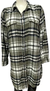American Eagle Women's Flannel Shirt Dress Size M Plaid Boho Outdoor Boyfriend - Picture 1 of 11