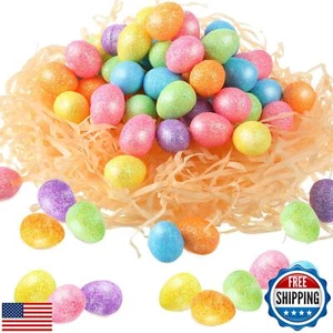 Sosation 160 Pcs Mini Easter Eggs Shiny Foam Decorative Eggs Bulk for Craft D - Picture 1 of 5