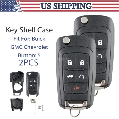 2 Para 2011 2012 2013 2014 2015 2016 Chevy Equinox Control Remoto Abatible Llavero Carcasa Estuche Foto 1 de 4