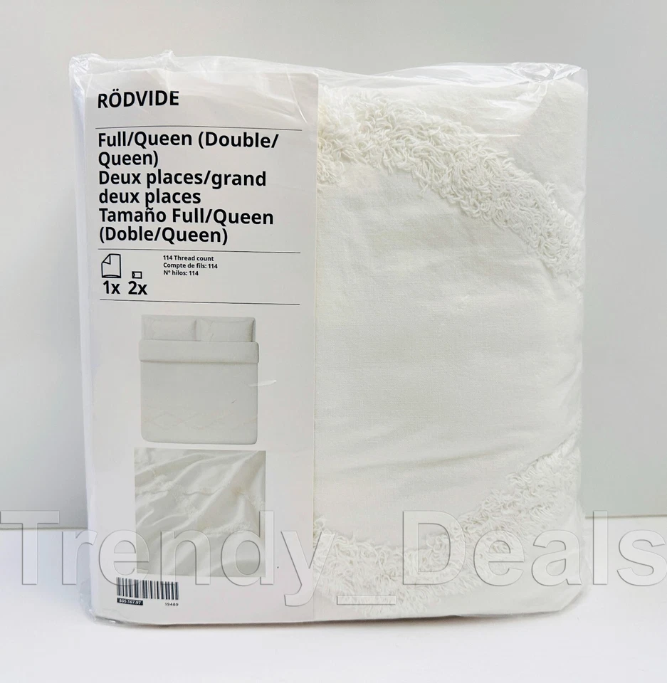 IKEA RODVIDE White Full/Double/Queen Duvet Set w/ Pillowcase 805.167.97