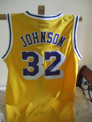 Magic Johnson Autographed Lakers Jersey  PSA Authentic Hardwood Classic Jersey - Image 1 of 4