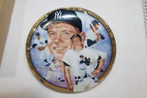 1992 Collectible Ceramic Plate Mickey Mantle 23k Gold Trim 4030EE - Picture 1 of 8