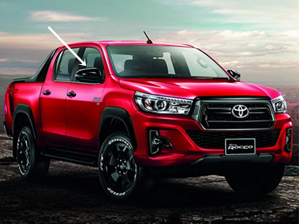 OEM STANDARD SIDE MIRROR COVER BLACK TOYOTA HILUX REVO ROCCO FORTNER 2016-18  - Imagem 1 de 4