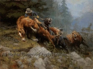 Grizzly Mountain by Andy Thomas - Paper Giclee Limited Edition SN500 - 18 x 24 - Picture 1 of 4