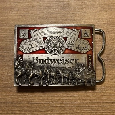 Vintage 70s Budweiser Clydesdale Belt Buckle Markatron T-169 Anheuser Busch - Image 1 of 4