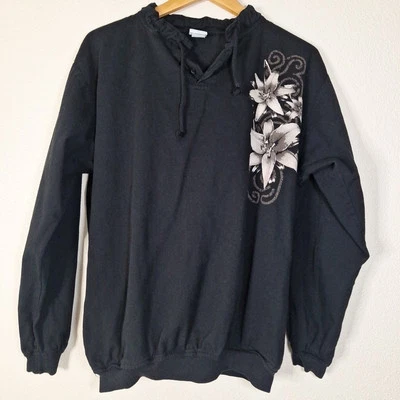 Pulôver Crazy Shirts Havaí pequeno gola grande praia tropical flor EUA - Imagem 1 de 4