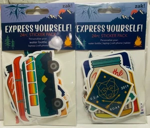 ZAK! Express Yourself Camping Outdoor Trinkflasche Aufkleber zwei Packungen NEU - Bild 1 von 14