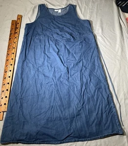 Cherokee Dress Womens Plus Size 24w Blue Denim Chambray Sleeveless Midi - Picture 1 of 11