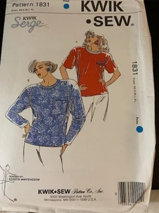 VNTG KWIK SEW #1831 WOMEN'S BLOUSE QUICK SERGE PATTERN SIZE XS S M L XL - Picture 1 of 5