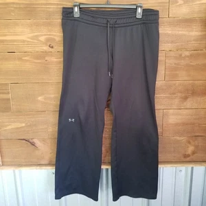 Under Armour Sweatpants Womens Loose Fleece Lined Wide Leg Black Sz Medium  - Picture 1 of 7
