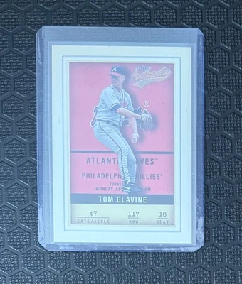 2002 Fleer Authentix Tom Glavine #117 HOF Braves - Image 1 of 2