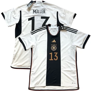 2022/23 Germany Home Jersey #13 Muller XL Adidas World Cup Deutschland NEW - Picture 1 of 20