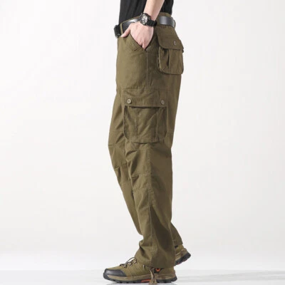 Work Pants Men's Large Size Straight Pants Outdoor Casual Trousers Multi-pocket - Image 1 of 4