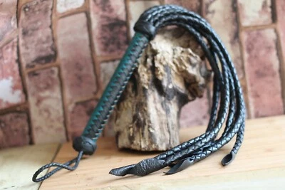 HAND MADE FLOGGER Cat-O-Nine 9 Tail Flogger Leather Handmade Whip Genuine Cowhide Thick Leather UK